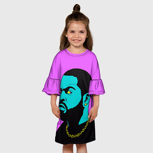 Детское платье Ice Cube: Neon colour / 3D-принт – фото 3