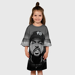 Платье клеш для девочки Ice Cube: Gangsta, цвет: 3D-принт — фото 2