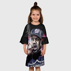 Платье клеш для девочки Ice Cube: Big boss, цвет: 3D-принт — фото 2