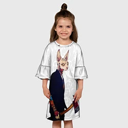 Платье клеш для девочки Сфинкс с топором, цвет: 3D-принт — фото 2