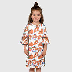 Платье клеш для девочки Стикеры с лисом, цвет: 3D-принт — фото 2