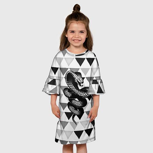 Детское платье Snake Geometric / 3D-принт – фото 3