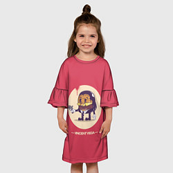 Платье клеш для девочки Vincent Vega Burger, цвет: 3D-принт — фото 2