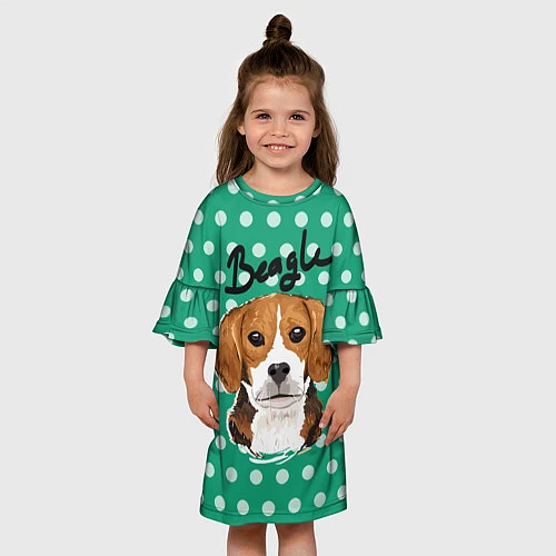Детское платье Beagle Face / 3D-принт – фото 3