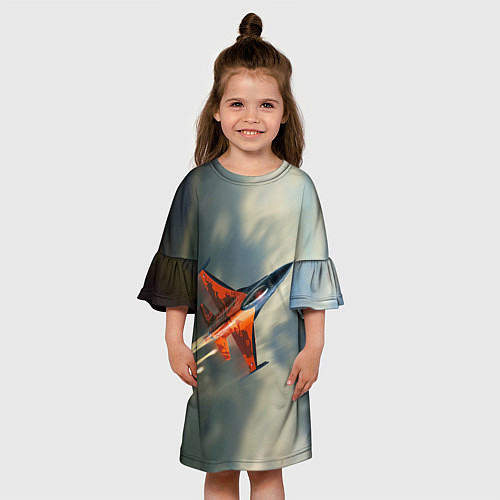 Детское платье Красный F16 / 3D-принт – фото 3
