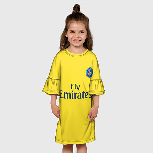 Детское платье PSG FC: Yellow / 3D-принт – фото 3