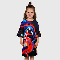Платье клеш для девочки Узоры красок, цвет: 3D-принт — фото 2