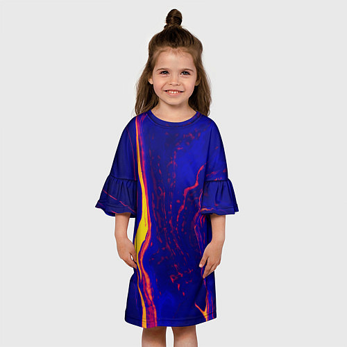Детское платье Ультрафиолетовые разводы / 3D-принт – фото 3