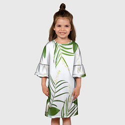 Платье клеш для девочки Растительность, цвет: 3D-принт — фото 2
