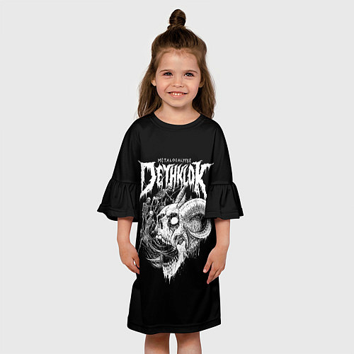 Детское платье Dethklok: Goat Skull / 3D-принт – фото 3