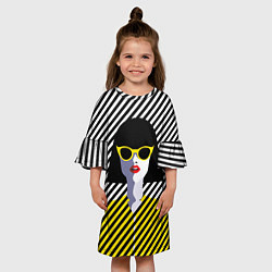 Платье клеш для девочки Pop art girl, цвет: 3D-принт — фото 2