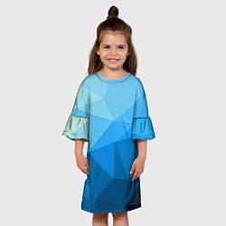 Платье клеш для девочки Geometric blue, цвет: 3D-принт — фото 2