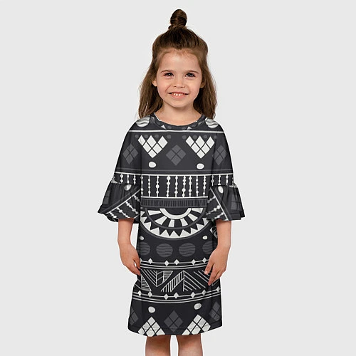 Детское платье Black&White africa / 3D-принт – фото 3