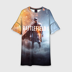 Платье клеш для девочки Battlefield One, цвет: 3D-принт