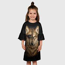 Платье клеш для девочки Морской волк, цвет: 3D-принт — фото 2