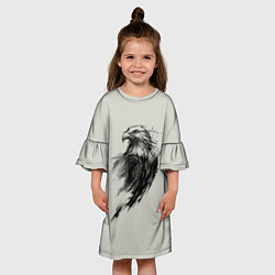 Платье клеш для девочки Дикий орел, цвет: 3D-принт — фото 2
