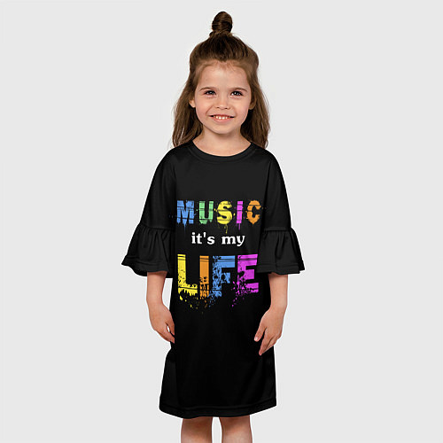 Детское платье Музыка - моя жизнь / 3D-принт – фото 3