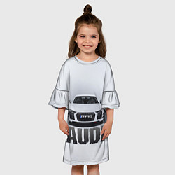 Платье клеш для девочки Audi серебро, цвет: 3D-принт — фото 2
