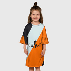 Платье клеш для девочки CS:GO Asiimov Lines, цвет: 3D-принт — фото 2