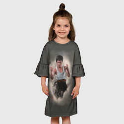 Платье клеш для девочки Брюс Ли, цвет: 3D-принт — фото 2