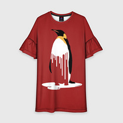 Платье клеш для девочки Расплавленный пингвин, цвет: 3D-принт