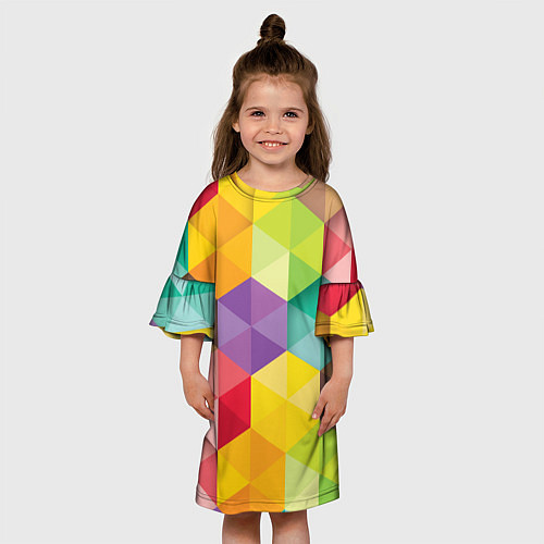 Детское платье Цветные зонтики / 3D-принт – фото 3