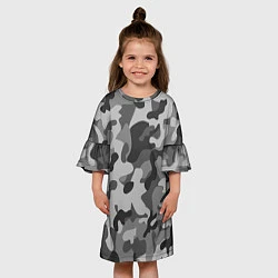 Платье клеш для девочки Ночной Камуфляж 1, цвет: 3D-принт — фото 2