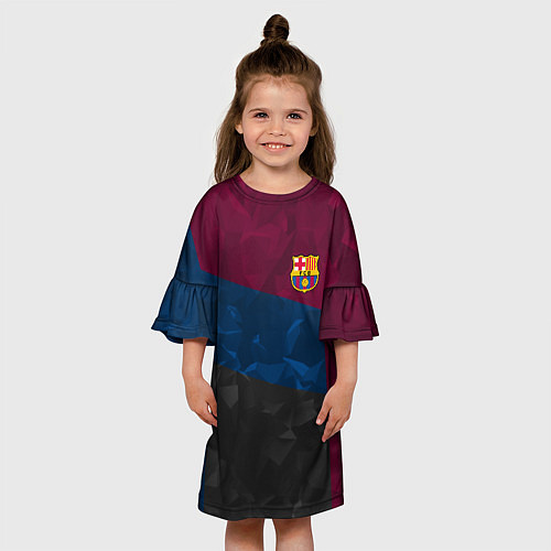Детское платье FC Barcelona: Dark polygons / 3D-принт – фото 3