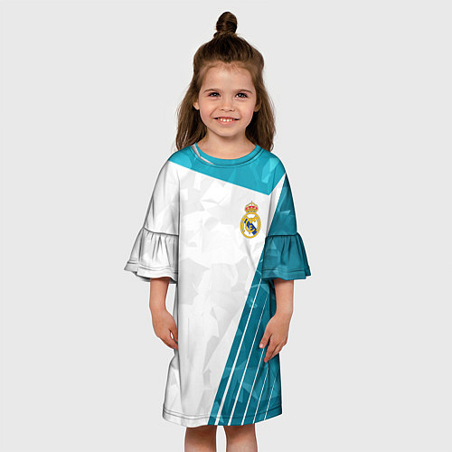 Детское платье FC Real Madrid: Abstract / 3D-принт – фото 3