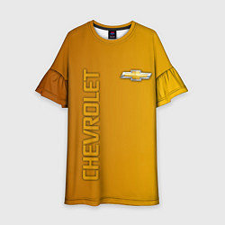 Платье клеш для девочки Chevrolet желтый градиент, цвет: 3D-принт