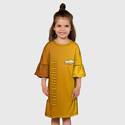 Платье клеш для девочки Chevrolet желтый градиент, цвет: 3D-принт — фото 2