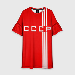 Платье клеш для девочки Cборная СССР, цвет: 3D-принт