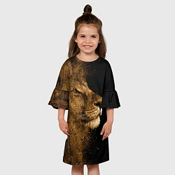 Платье клеш для девочки Песчаный лев, цвет: 3D-принт — фото 2