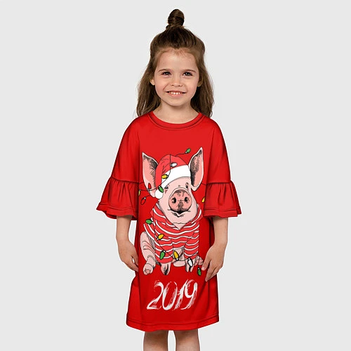 Детское платье Полосатый поросенок / 3D-принт – фото 3