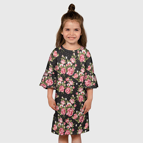Детское платье Брендовые цветы / 3D-принт – фото 3