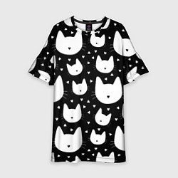 Платье клеш для девочки Love Cats Pattern, цвет: 3D-принт
