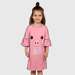 Платье клеш для девочки Piggy 2k19, цвет: 3D-принт — фото 2