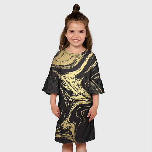Детское платье Золотой мрамор / 3D-принт – фото 3