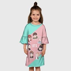 Платье клеш для девочки BTS Boys, цвет: 3D-принт — фото 2