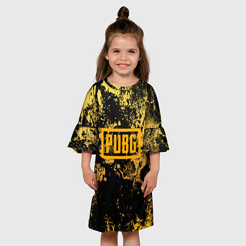 Детское платье PUBG: Yellow Marble / 3D-принт – фото 3
