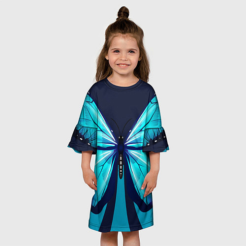 Детское платье Голубая бабочка / 3D-принт – фото 3
