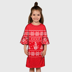 Платье клеш для девочки Новогодняя Анна, цвет: 3D-принт — фото 2