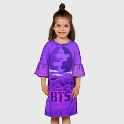 Платье клеш для девочки BTS: Violet Mountains, цвет: 3D-принт — фото 2