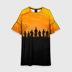 Платье клеш для девочки Red Dead Redemption: Orange Sun, цвет: 3D-принт