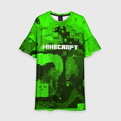 Платье клеш для девочки Minecraft: Green World, цвет: 3D-принт