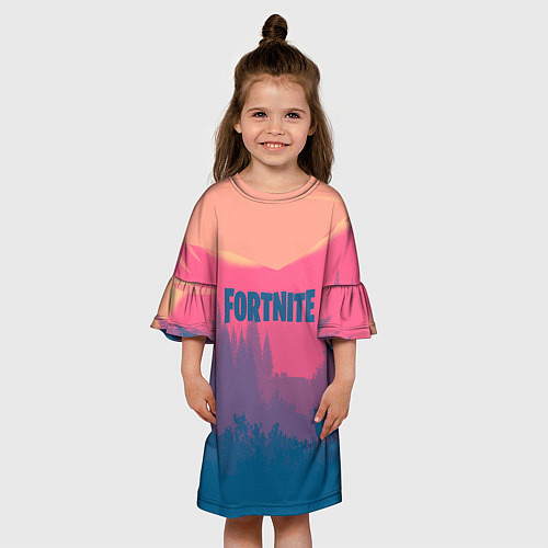 Детское платье Fortnite: Pink Sunrise / 3D-принт – фото 3