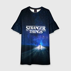 Платье клеш для девочки Stranger Things: Road Light, цвет: 3D-принт