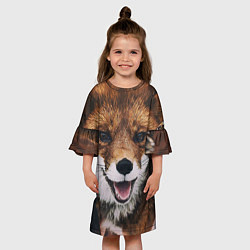 Платье клеш для девочки Лисичка, цвет: 3D-принт — фото 2