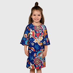 Платье клеш для девочки Экзотический орнамент, цвет: 3D-принт — фото 2