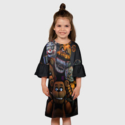 Платье клеш для девочки Five Nights at Freddy's, цвет: 3D-принт — фото 2